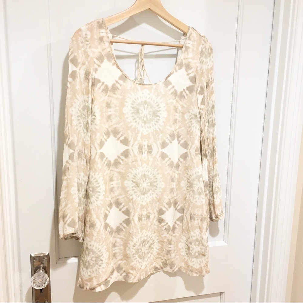 ⭐️ Winston White Bardot Dress Cream Tie Dye XS Boho - Picture 3 of 8